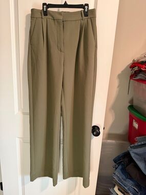 Abercrombie & Fitch Olive Green High-Rise Trousers